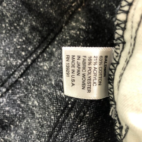 Baldwin Pants Mens 30x34 Black Speckle Classic Slim Japan Fabric Made in USA - Picture 3 of 13